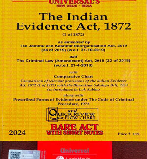 LexisNexis Universal’s The Indian Evidence Act, 1872 Bare Act With Short Notes Original Book 2024 Edition English Medium