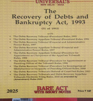 LexisNexis The Recovery Of Debts and Bankruptcy Act 1993 Bare Act With Short Notes Original Book 2025 Edition English Medium