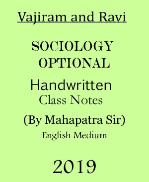 Vajiram & Ravi Sociology Optional Handwritten Class Notes By Mahapatra Sir