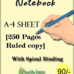 Notebook A-4 Sheet 250 Pages Ruled Copy With Spiral