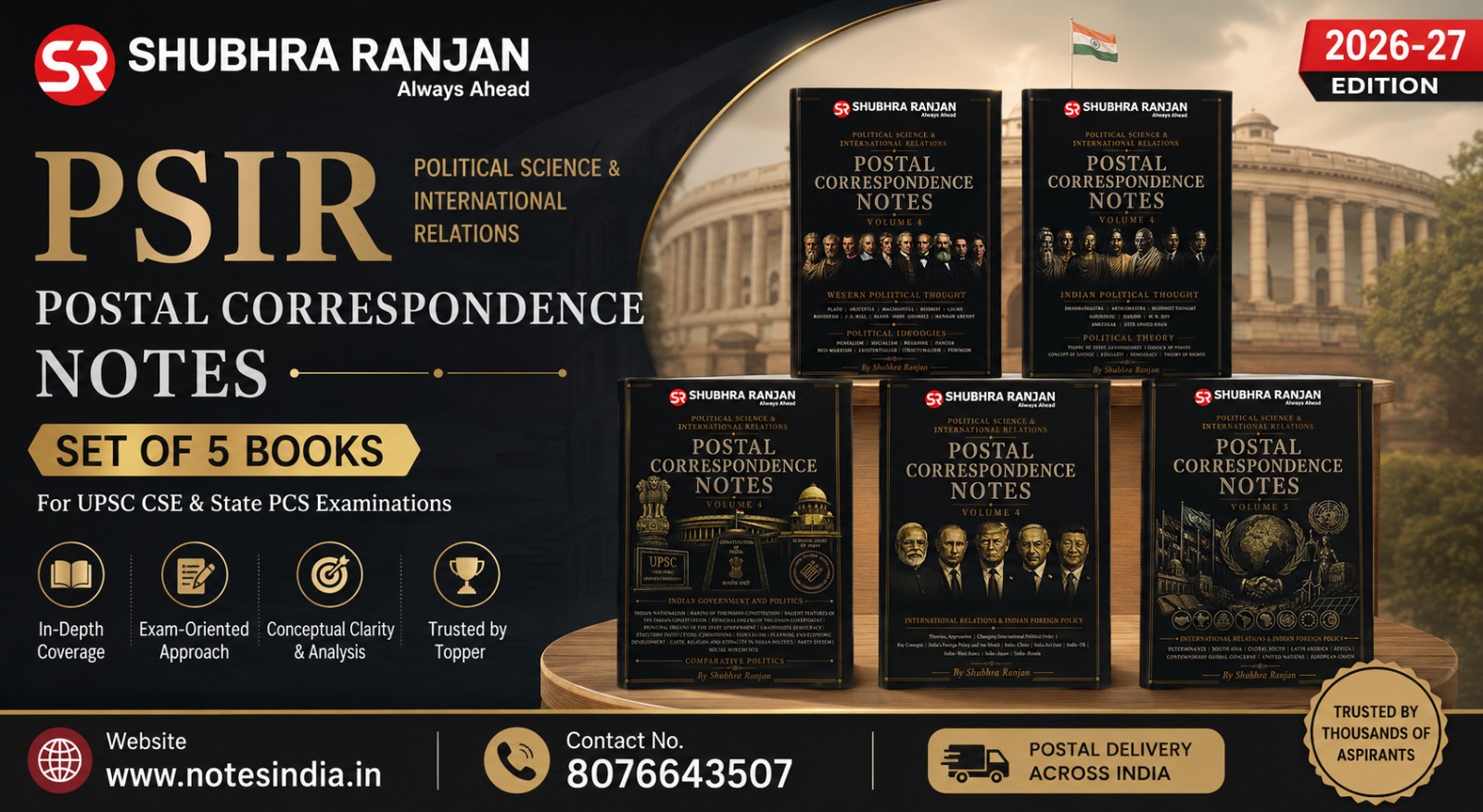 Shubhra Ranjan PSIR Postal Correspondence Notes 2026-27