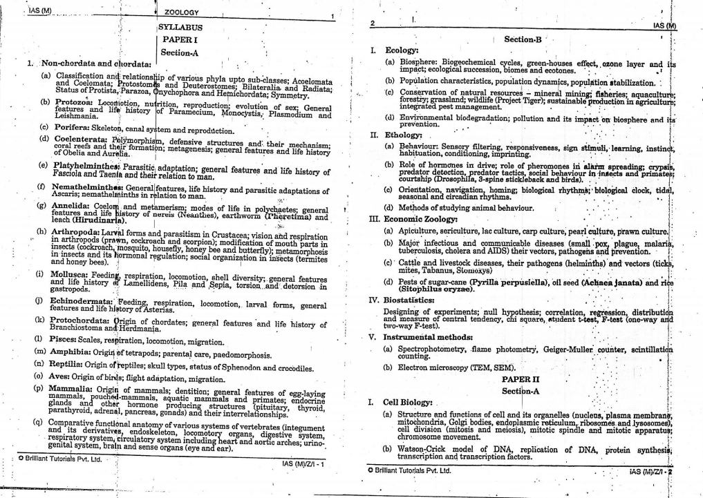 Brilliant Tutorials - Zoology Optional - Complete Study Material ...