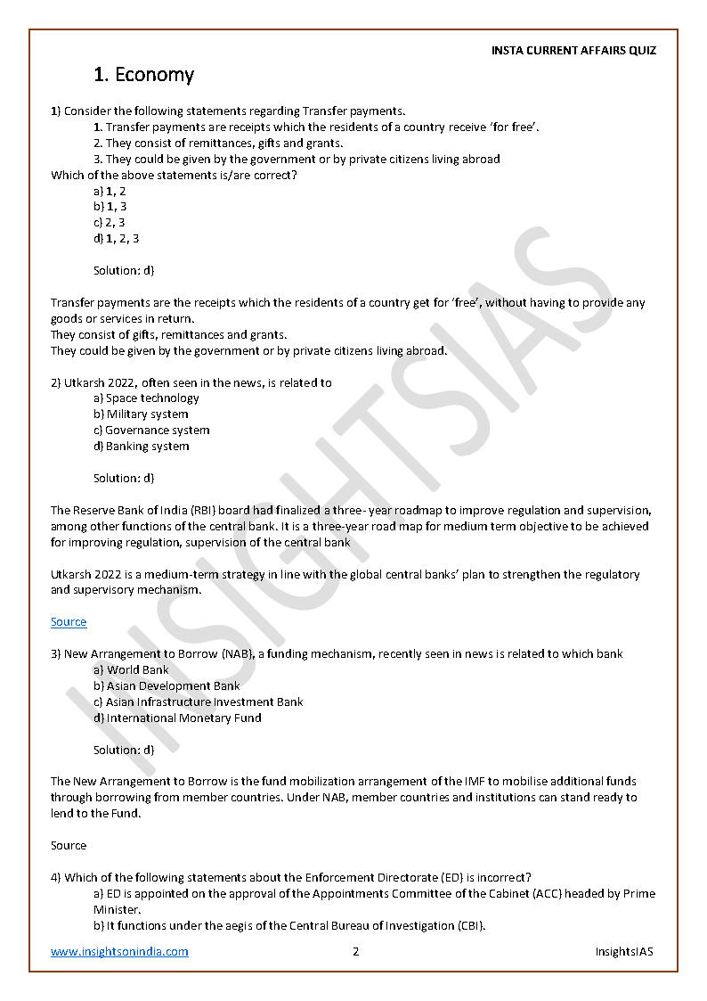 Insights IAS Insta Current Affairs Quiz Monthly Compilation September 2020 - Printed Notes - English Medium 