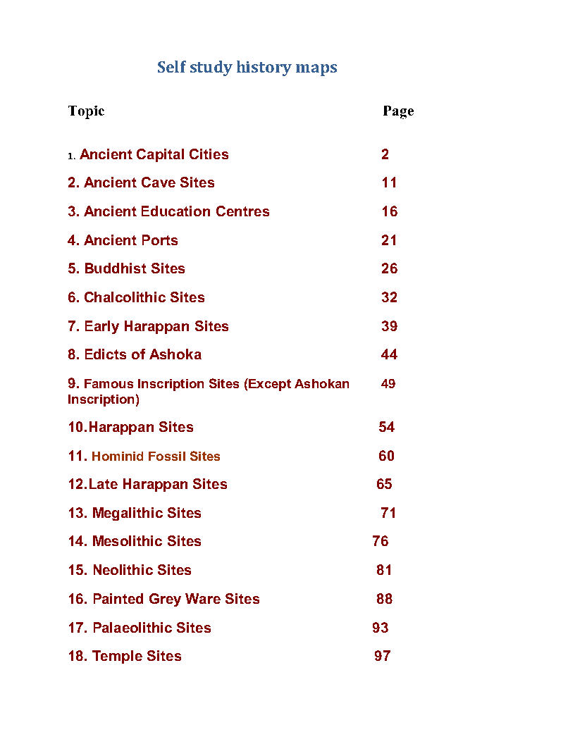 Self Study History Maps By English Medium