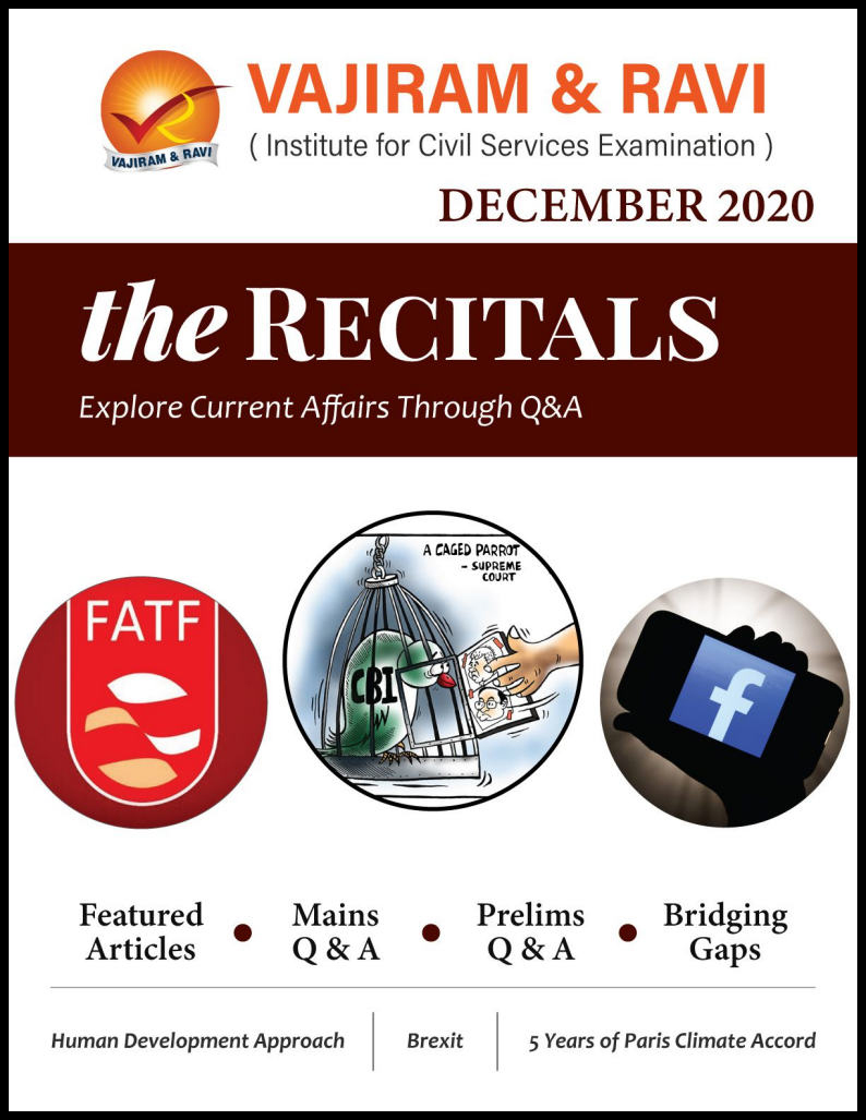 Vajiram And Ravi - The Recitals - Current Affairs - December 2020 - English Medium