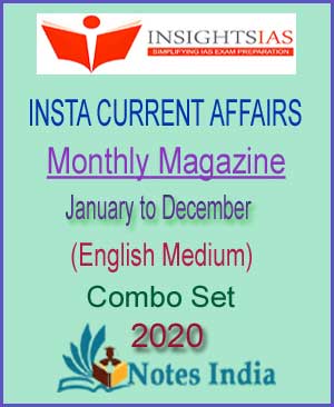 Insights IAS - Insta Current Affairs - Monthly Magazine January to December 2020 - Combo Set - English Medium - Notesindia