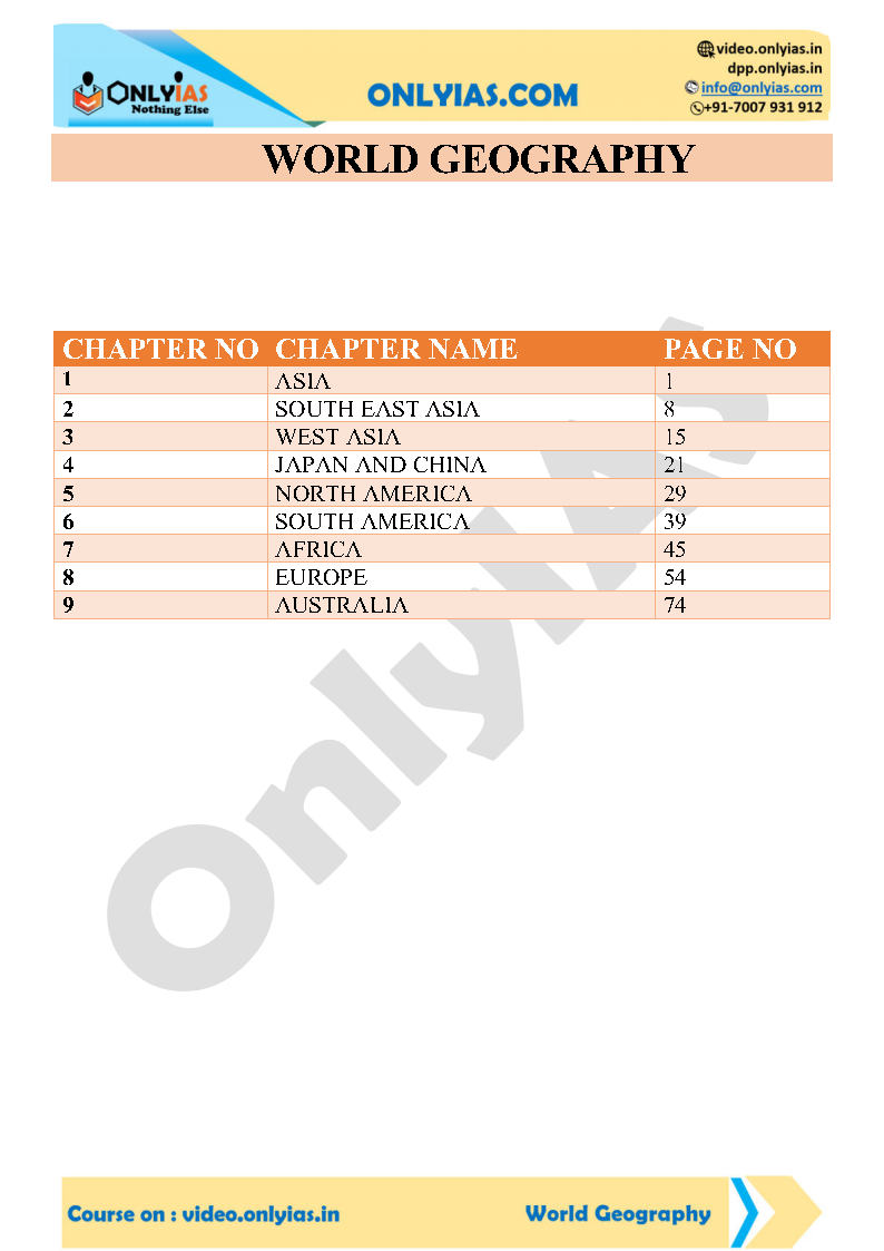 Only Ias-World Geography GS Paper-I-Foundation Printed Notes 2023 ...