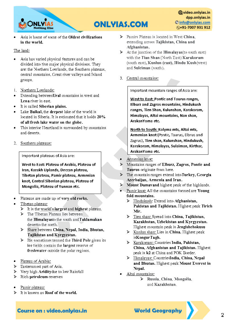 Only Ias-World Geography GS Paper-I-Foundation Printed Notes 2023 ...