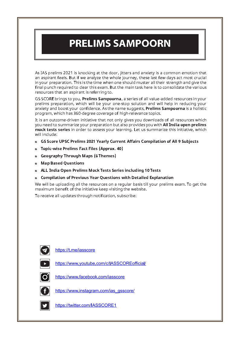 GS Score Prelims Sampoorna Current Affairs Science & Technology