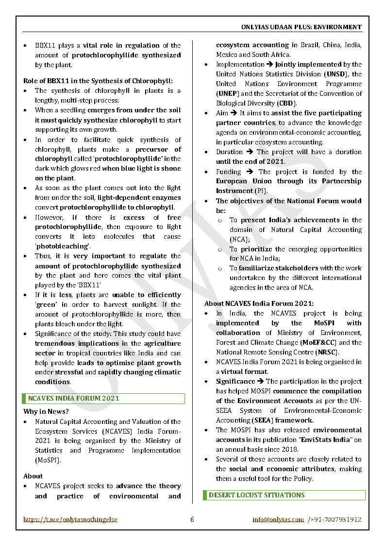 Only IAS - Udaan Plus 500 - Environment & Ecology - Current Affairs ...