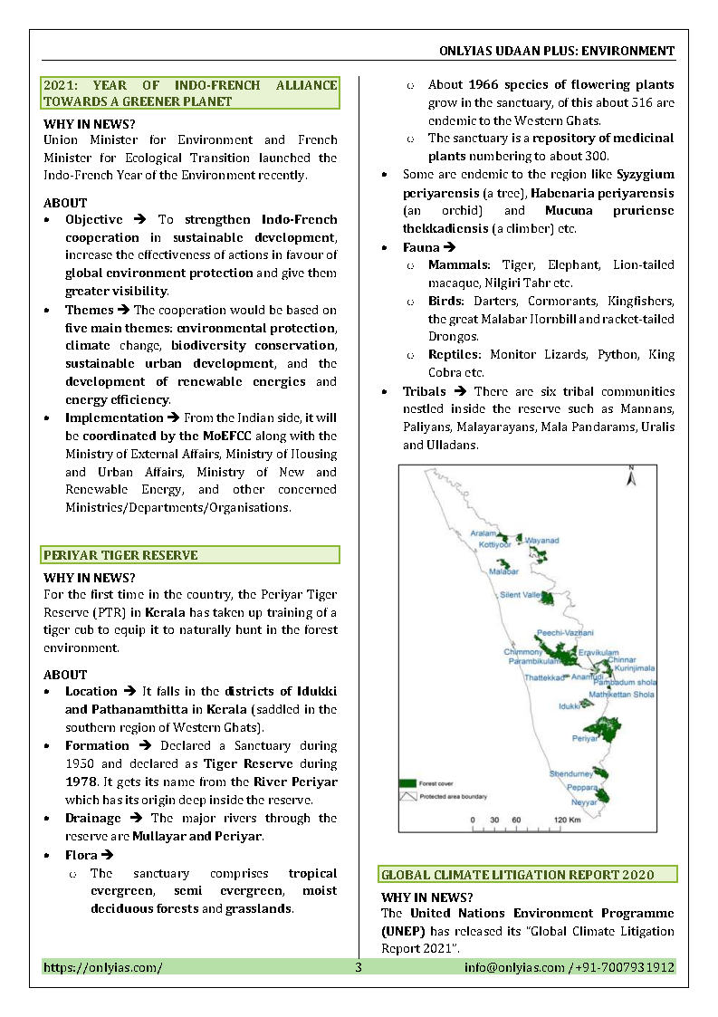 Only IAS-Udaan Plus 500-Environment and Ecology-Current Affairs ...