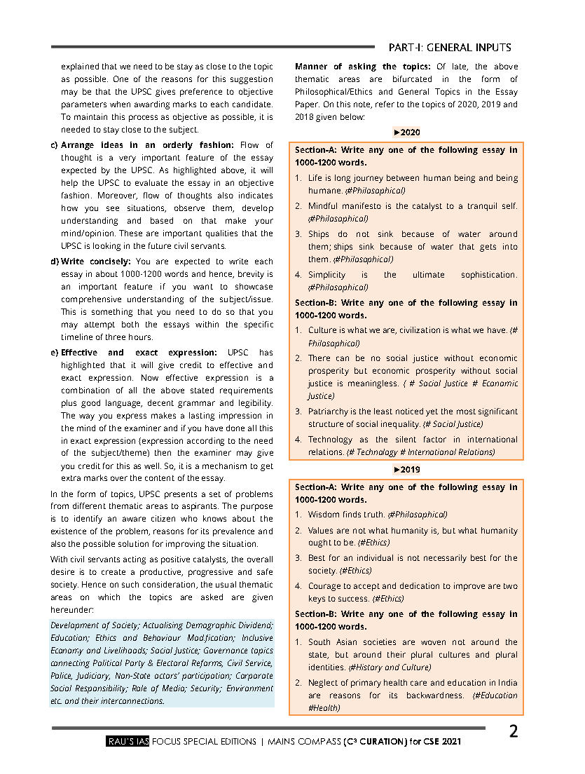 Rau's IASMains CompassEssay 2021English MediumNotesindia