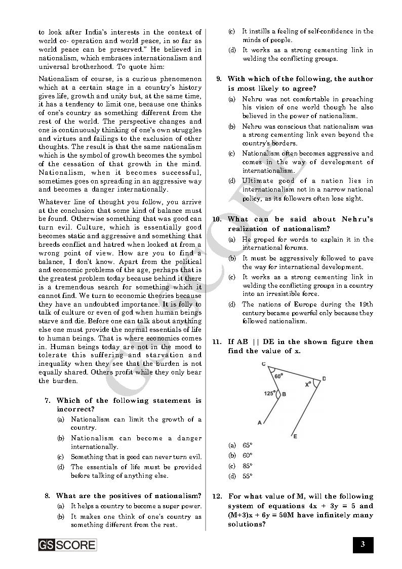 GS Score IAS-Open Mock Prelims CSAT Test Series 01 to 10-English Medium ...