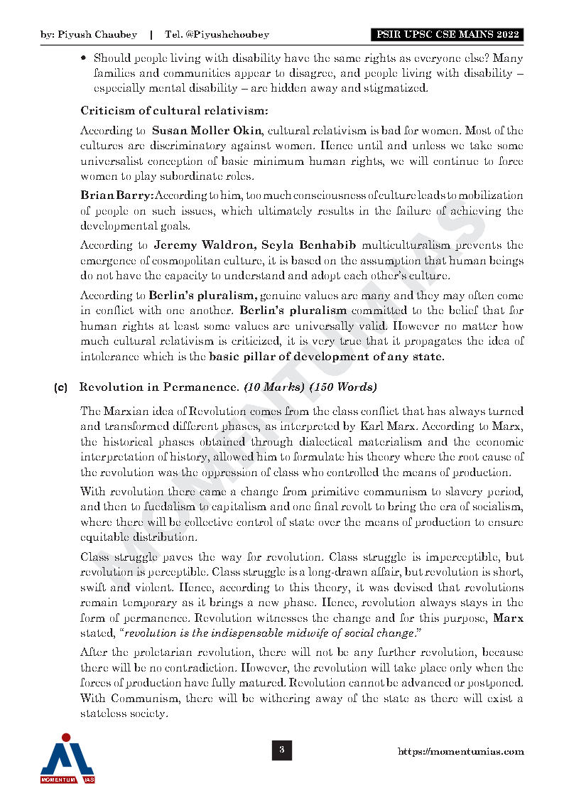 Momentum Ias - PSIR - By Dr. Piyush Chaubey - UPSC CSE 2022 - Model ...