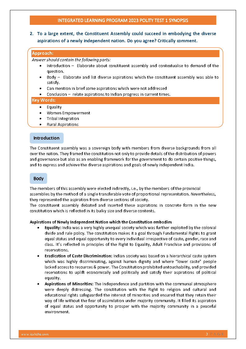 Ias Baba - General Studies - Mains ILP Test Series 01 To 10 - Questions ...