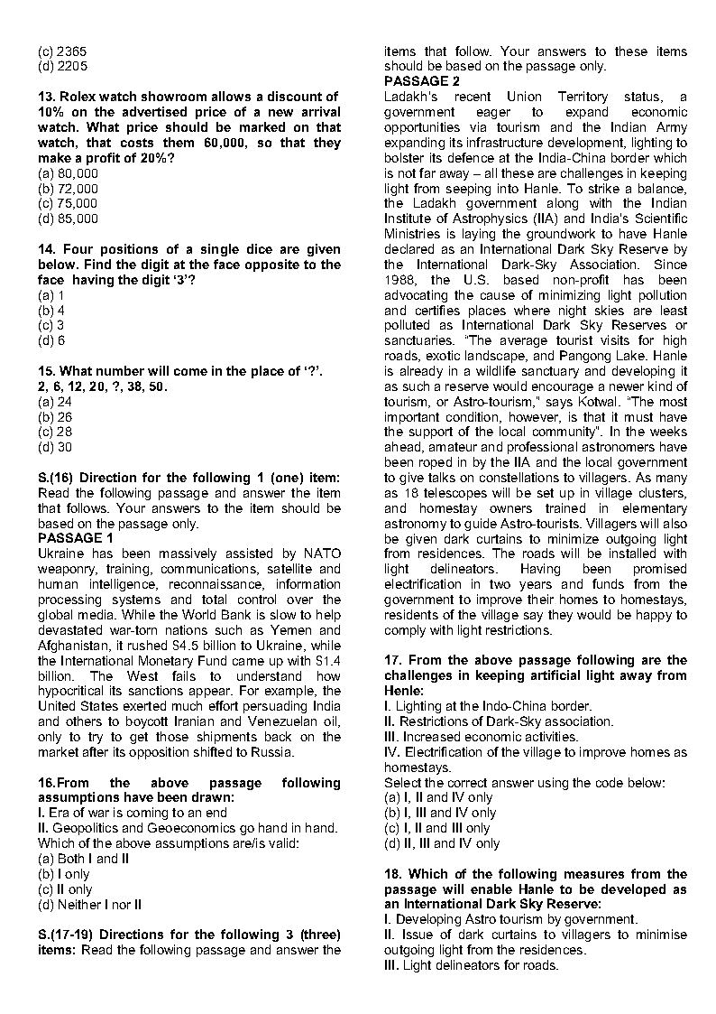 Shankar Ias - CAST Test Series 01-05 - Question With Solutions ...