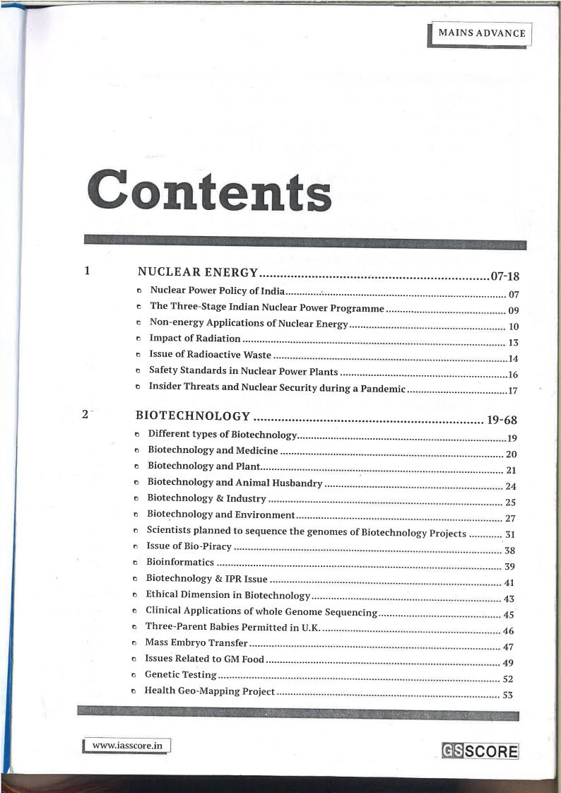 Rgs Science Notes GS Score - Gs Mains - Science & Technology - Printed Notes B/ W Part- 1 ...