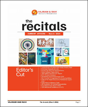 Vajiram & Ravi - The Recitals Monthly Current Affairs - March 2024 - English Medium - Xerox Notes - Notesindia